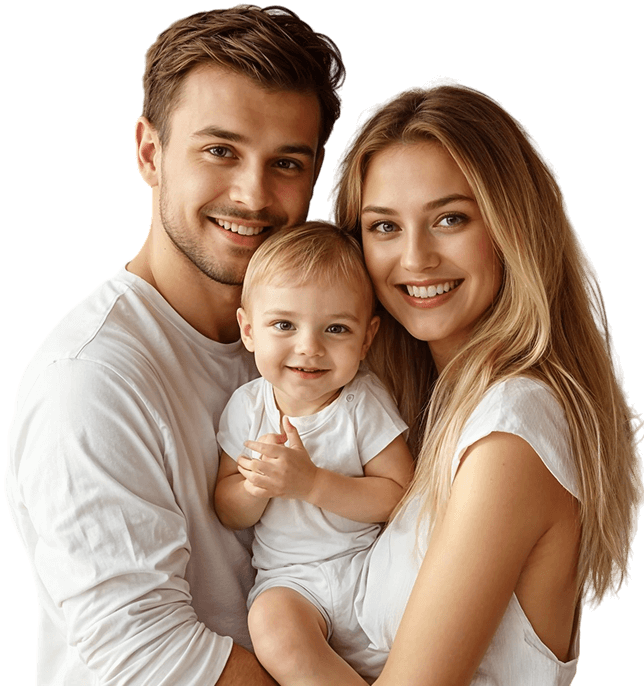 Healthy happy family with baby – trusted family healthcare and pediatric services